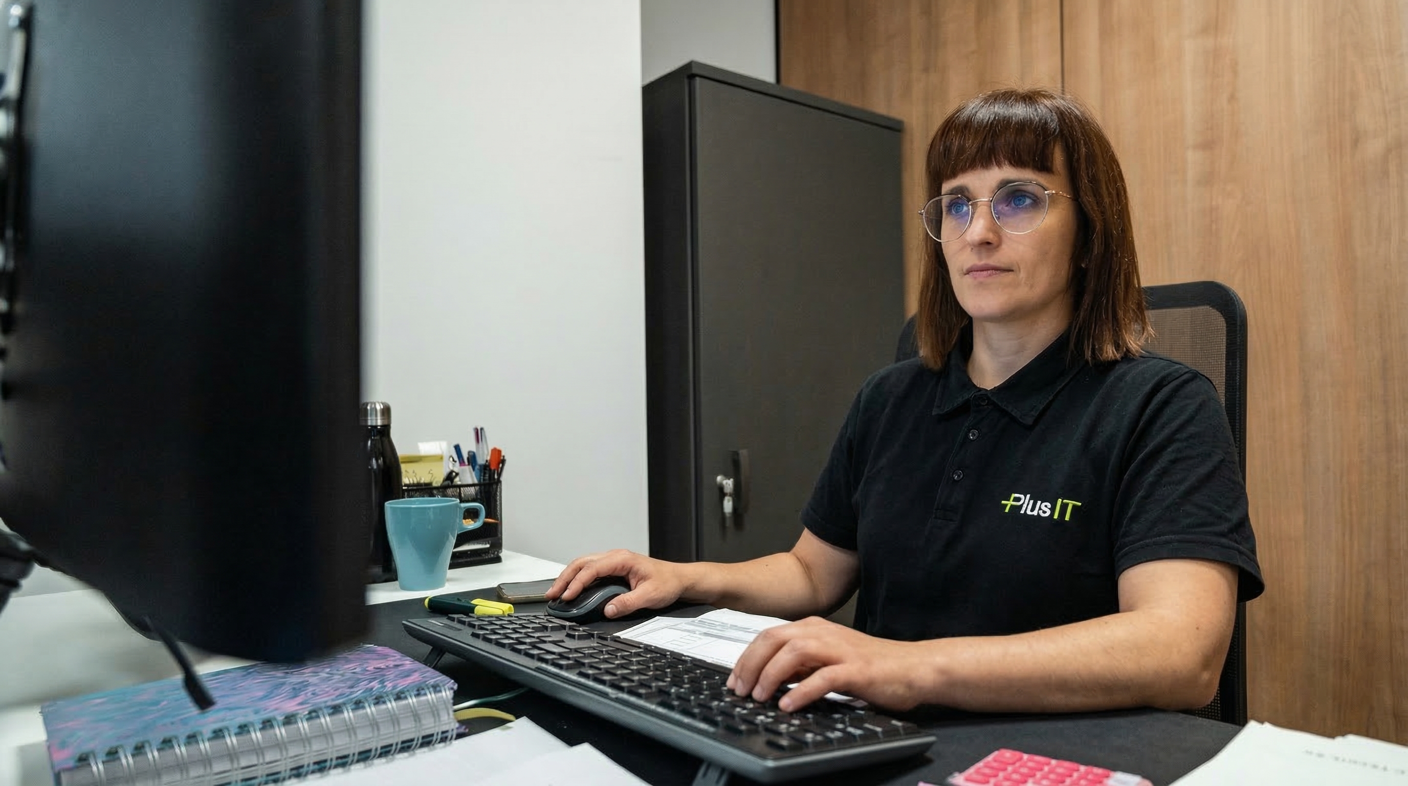 Professional woman working on laptop
